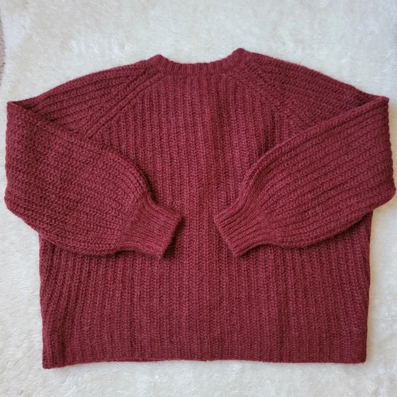 (sold) Sezane Emile Alpaca + Wool 🐑❤️🦙 Cardigan, Burgundy Large - Picture 10 of 12